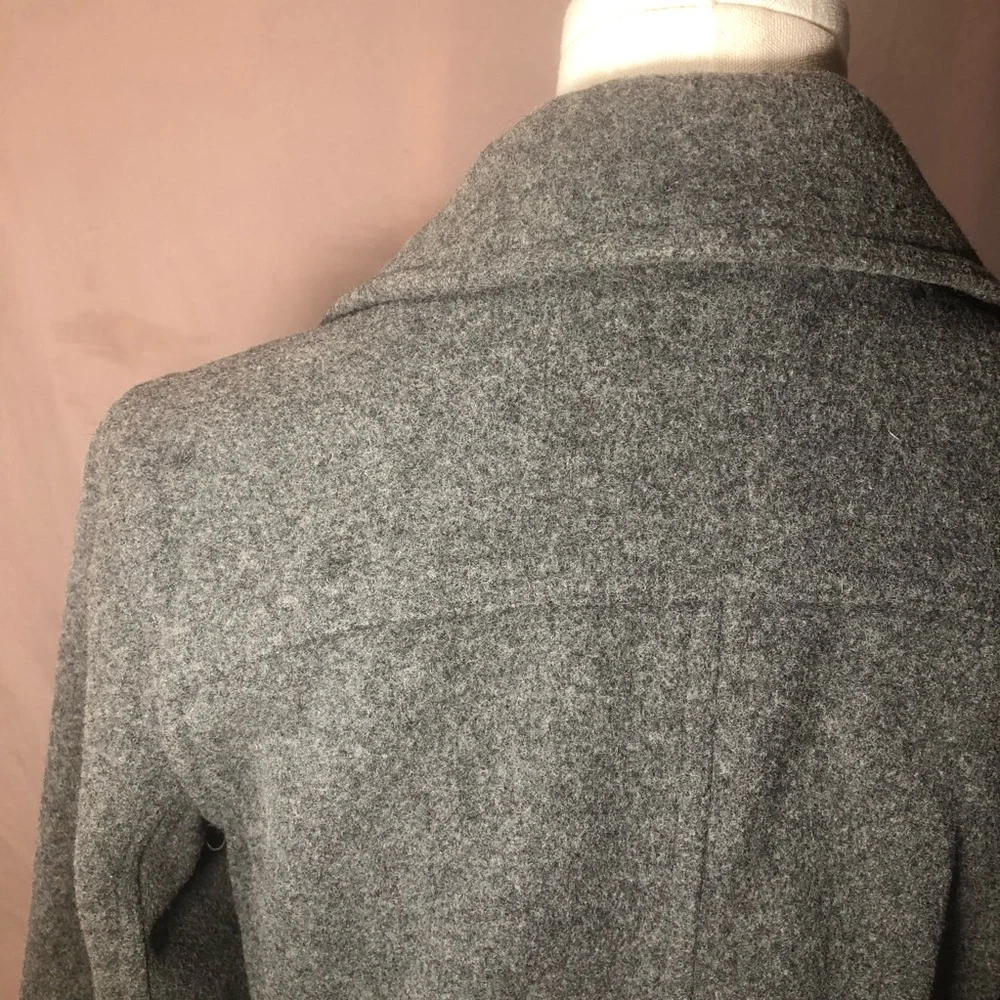Wool Blend Gray Peacoat